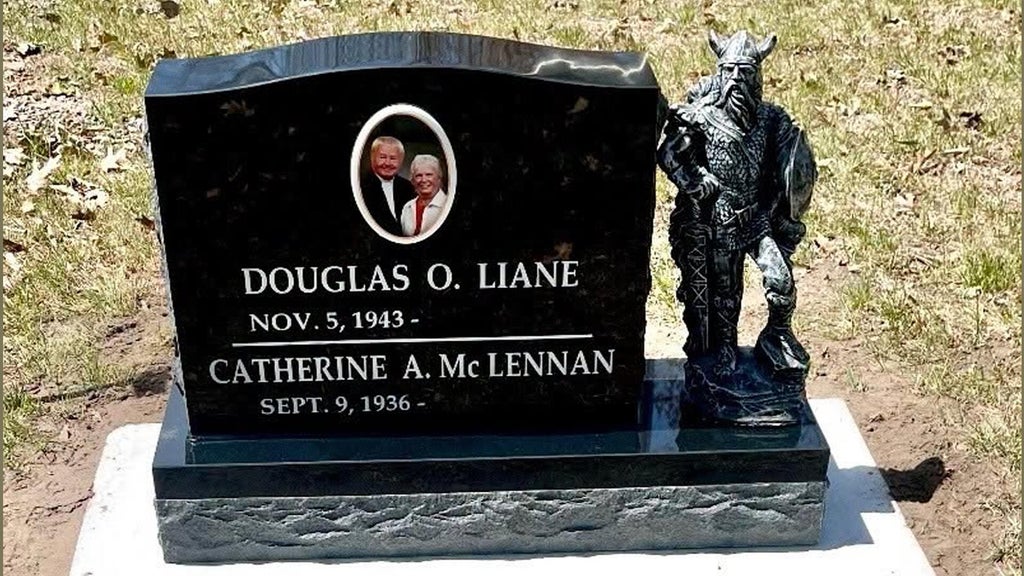 Viking statue stolen from gravestone in cemetery on Lac Mille Lacs, sheriff says — WCCO / CBS Minnesota, Medina Community news