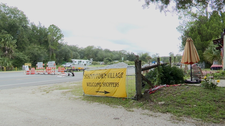Shantytown Village owner concerned Pellicer Creek bridge construction is impacting business — First Coast News Local, Medina Business news